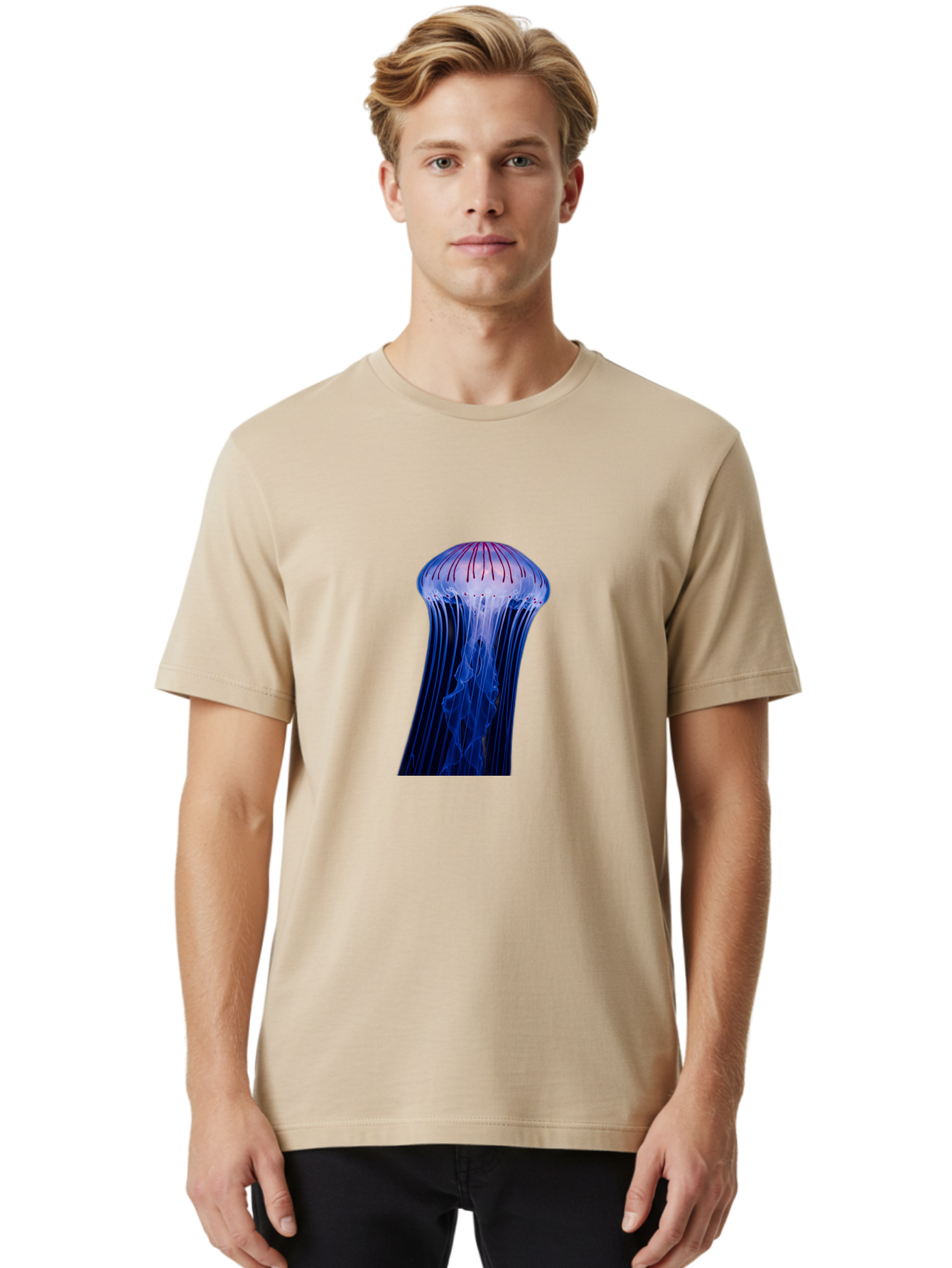 Jellyfish-8 Men'S Graphic Tee, 100% Cotton, Comfortable Casual Summer Wear, Machine Washable, Vintage Camera, Old Camera, Antique Camera, Black Camera, Classic Photography, Photography Equipment, Nostalgic Device, Film Camera, Camera Art Baj521