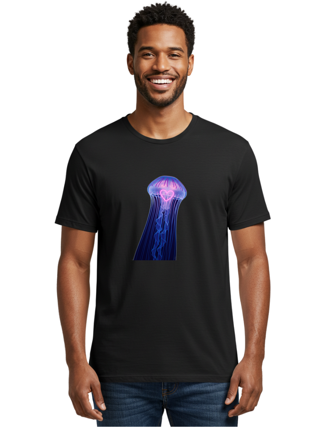 Jellyfish-Heart Men'S Graphic Tee, 100% Cotton, Comfortable Casual Summer Wear, Machine Washable, Vintage Camera, Old Camera, Antique Camera, Black Camera, Classic Photography, Photography Equipment, Nostalgic Device, Film Camera, Camera Art Baj523
