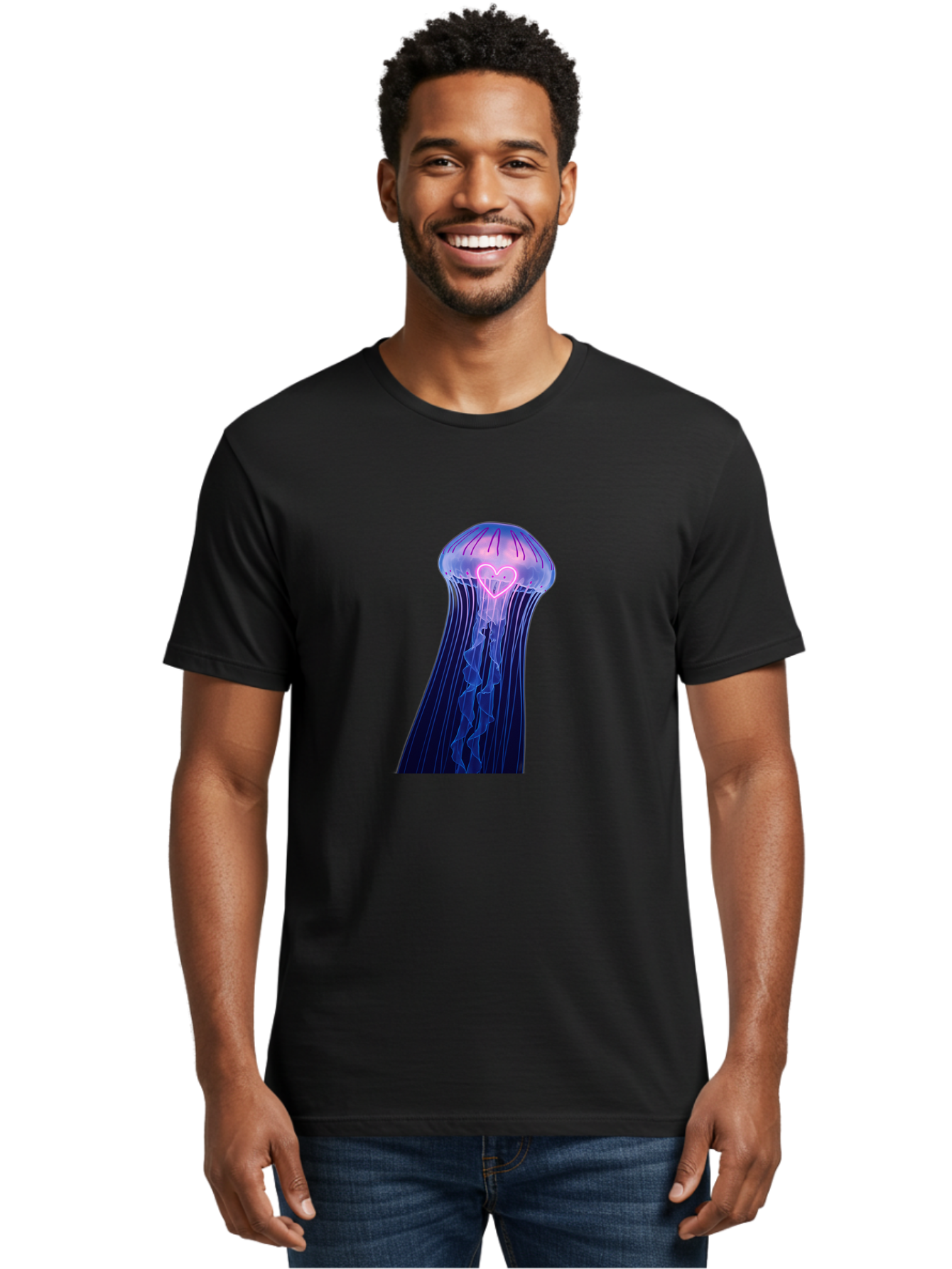 Jellyfish-Heart Men'S Graphic Tee, 100% Cotton, Comfortable Casual Summer Wear, Machine Washable, Vintage Camera, Old Camera, Antique Camera, Black Camera, Classic Photography, Photography Equipment, Nostalgic Device, Film Camera, Camera Art Baj523