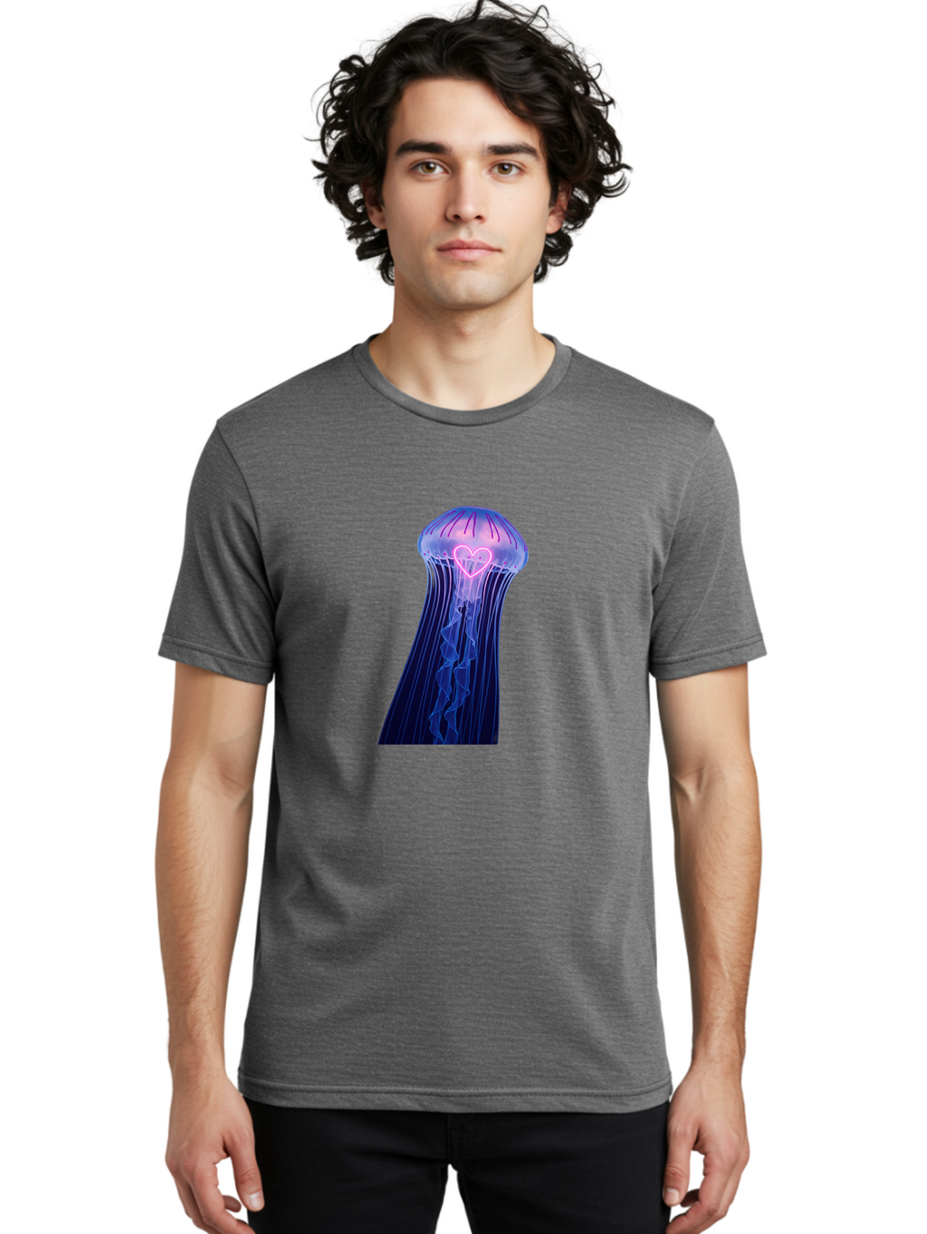 Jellyfish-Heart Men'S Graphic Tee, 100% Cotton, Comfortable Casual Summer Wear, Machine Washable, Vintage Camera, Old Camera, Antique Camera, Black Camera, Classic Photography, Photography Equipment, Nostalgic Device, Film Camera, Camera Art Baj523