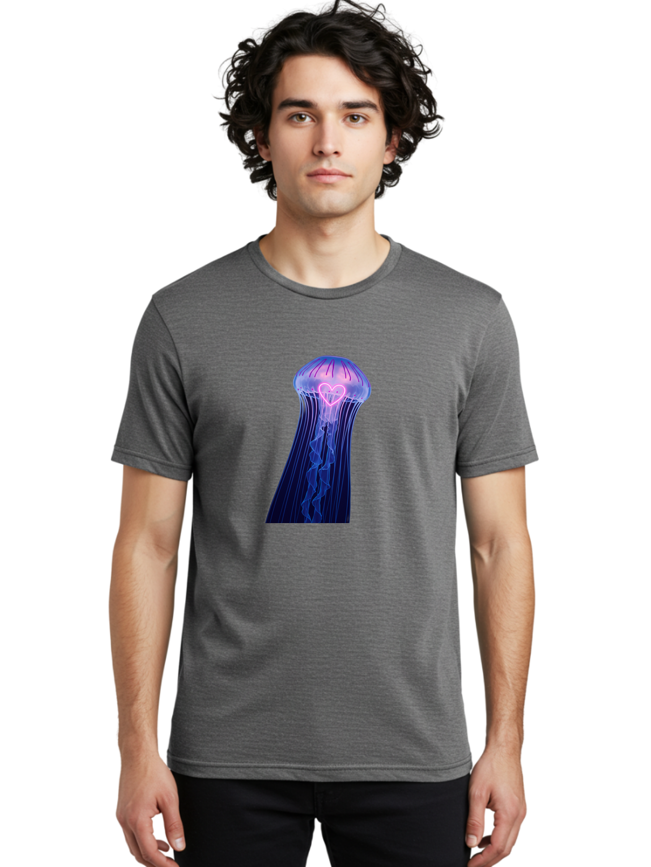 Jellyfish-Heart Men'S Graphic Tee, 100% Cotton, Comfortable Casual Summer Wear, Machine Washable, Vintage Camera, Old Camera, Antique Camera, Black Camera, Classic Photography, Photography Equipment, Nostalgic Device, Film Camera, Camera Art Baj523