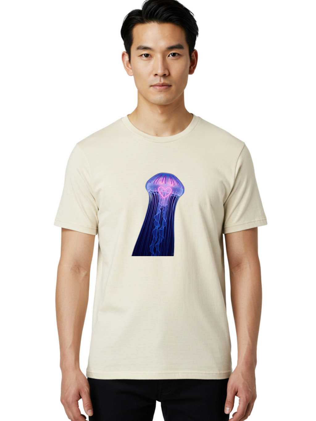 Jellyfish-Heart Men'S Graphic Tee, 100% Cotton, Comfortable Casual Summer Wear, Machine Washable, Vintage Camera, Old Camera, Antique Camera, Black Camera, Classic Photography, Photography Equipment, Nostalgic Device, Film Camera, Camera Art Baj523