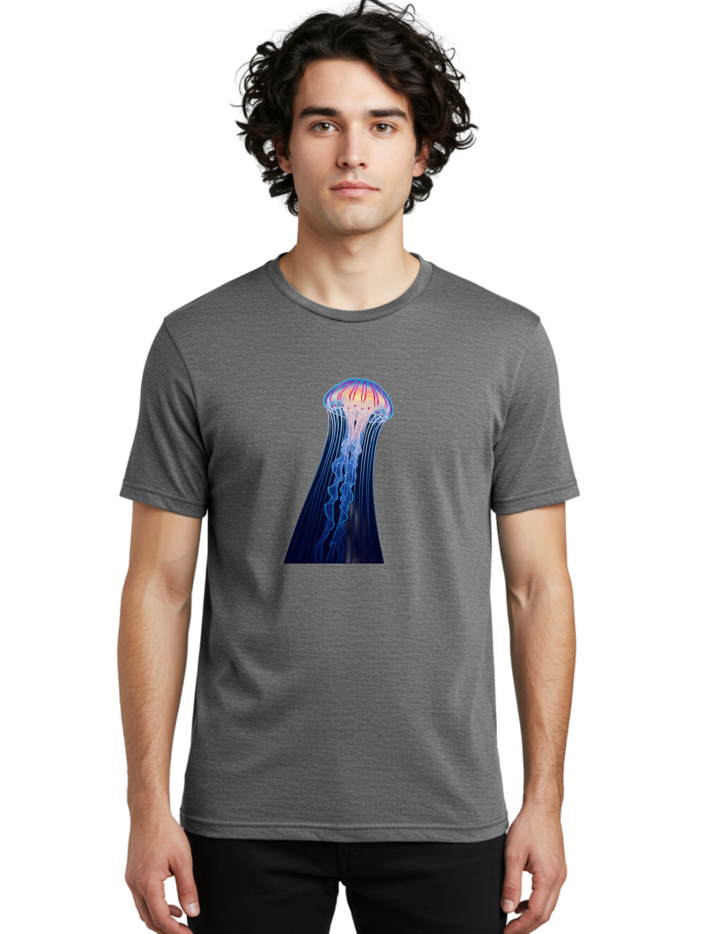 Jellyfish-Illustration Men'S Graphic Tee, 100% Cotton, Comfortable Casual Summer Wear, Machine Washable, Vintage Camera, Old Camera, Antique Camera, Black Camera, Classic Photography, Photography Equipment, Nostalgic Device, Film Camera, Baj524