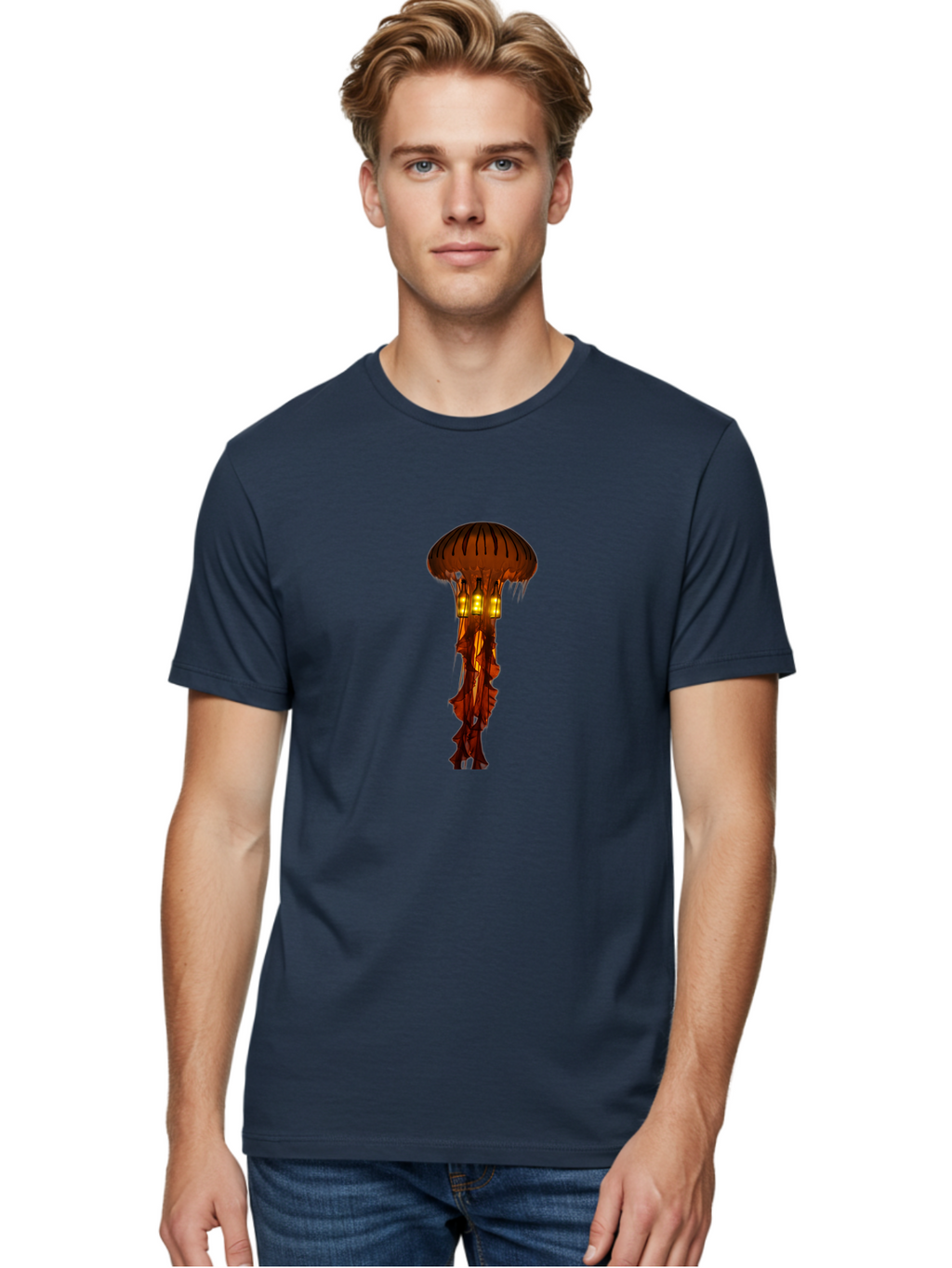 Jellyfish-Lantern Men'S Graphic Tee, 100% Cotton, Comfortable Casual Summer Wear, Machine Washable, Vintage Camera, Old Camera, Antique Camera, Black Camera, Classic Photography, Photography Equipment, Nostalgic Device, Film Camera, Camera Art Baj525