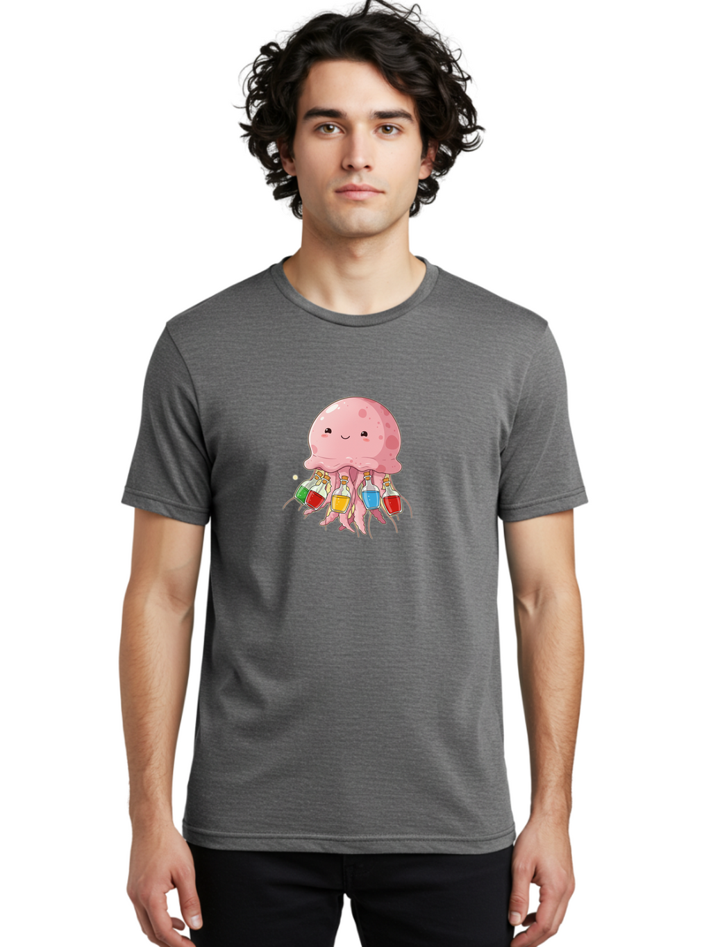 Jellyfish-With-Potion-Bottles Men'S Graphic Tee, 100% Cotton, Comfortable Casual Summer Wear, Machine Washable, Vintage Camera, Old Camera, Antique Camera, Black Camera, Classic Photography, Photography Equipment, Nostalgic Device, Baj528