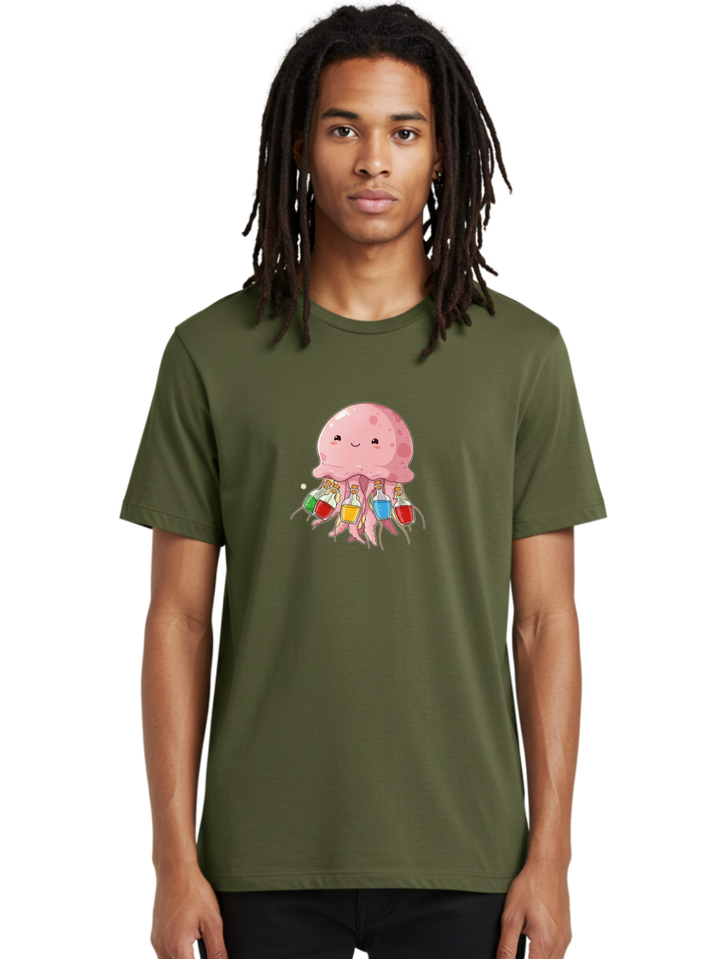 Jellyfish-With-Potion-Bottles Men'S Graphic Tee, 100% Cotton, Comfortable Casual Summer Wear, Machine Washable, Vintage Camera, Old Camera, Antique Camera, Black Camera, Classic Photography, Photography Equipment, Nostalgic Device, Baj528