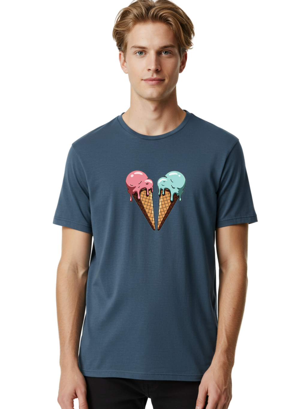 Kissing-Ice-Cream-Cones Men'S Graphic Tee, 100% Cotton, Comfortable Casual Summer Wear, Machine Washable, Vintage Camera, Old Camera, Antique Camera, Black Camera, Classic Photography, Photography Equipment, Nostalgic Device, Film Camera, Baj533