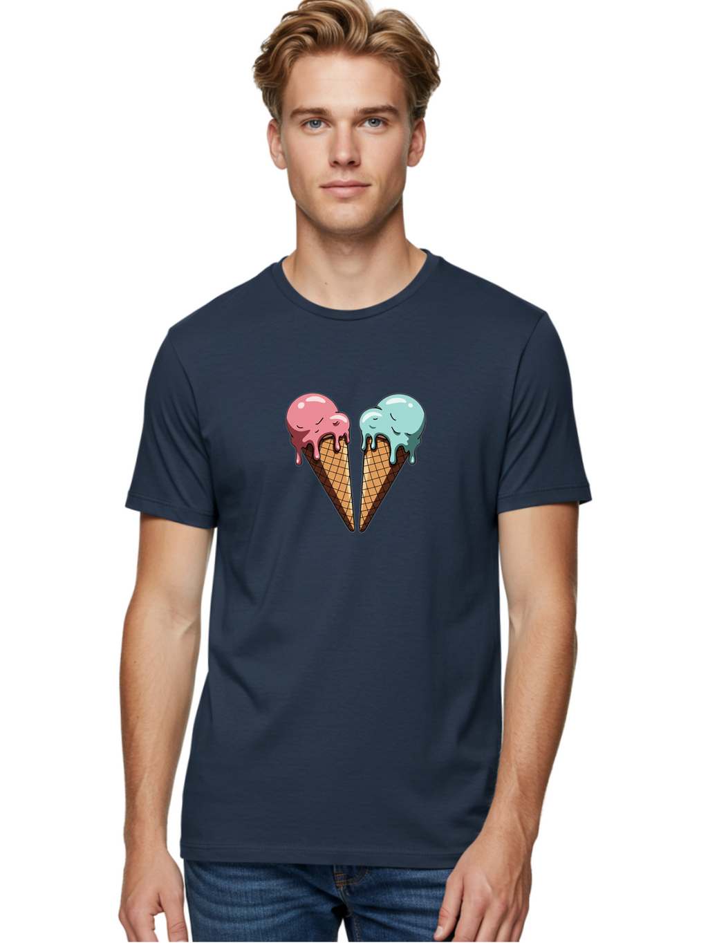 Kissing-Ice-Cream-Cones Men'S Graphic Tee, 100% Cotton, Comfortable Casual Summer Wear, Machine Washable, Vintage Camera, Old Camera, Antique Camera, Black Camera, Classic Photography, Photography Equipment, Nostalgic Device, Film Camera, Baj533