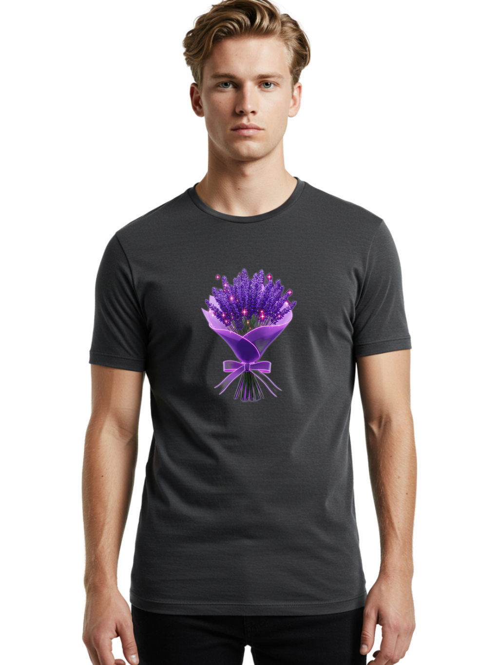 Lavender-Bouquet-3 Men'S Graphic Tee, 100% Cotton, Comfortable Casual Summer Wear, Machine Washable, Vintage Camera, Old Camera, Antique Camera, Black Camera, Classic Photography, Photography Equipment, Nostalgic Device, Film Camera, Baj551