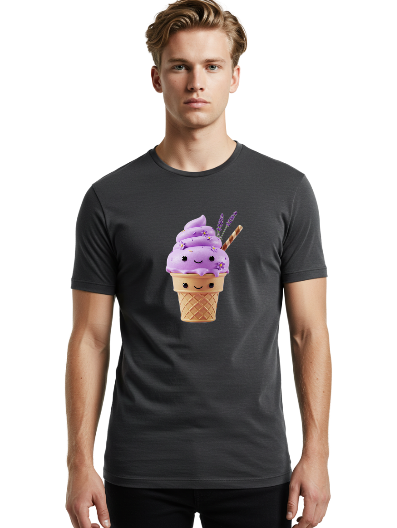 Lavender-Ice-Cream Men'S Graphic Tee, 100% Cotton, Comfortable Casual Summer Wear, Machine Washable, Vintage Camera, Old Camera, Antique Camera, Black Camera, Classic Photography, Photography Equipment, Nostalgic Device, Film Camera, Baj561