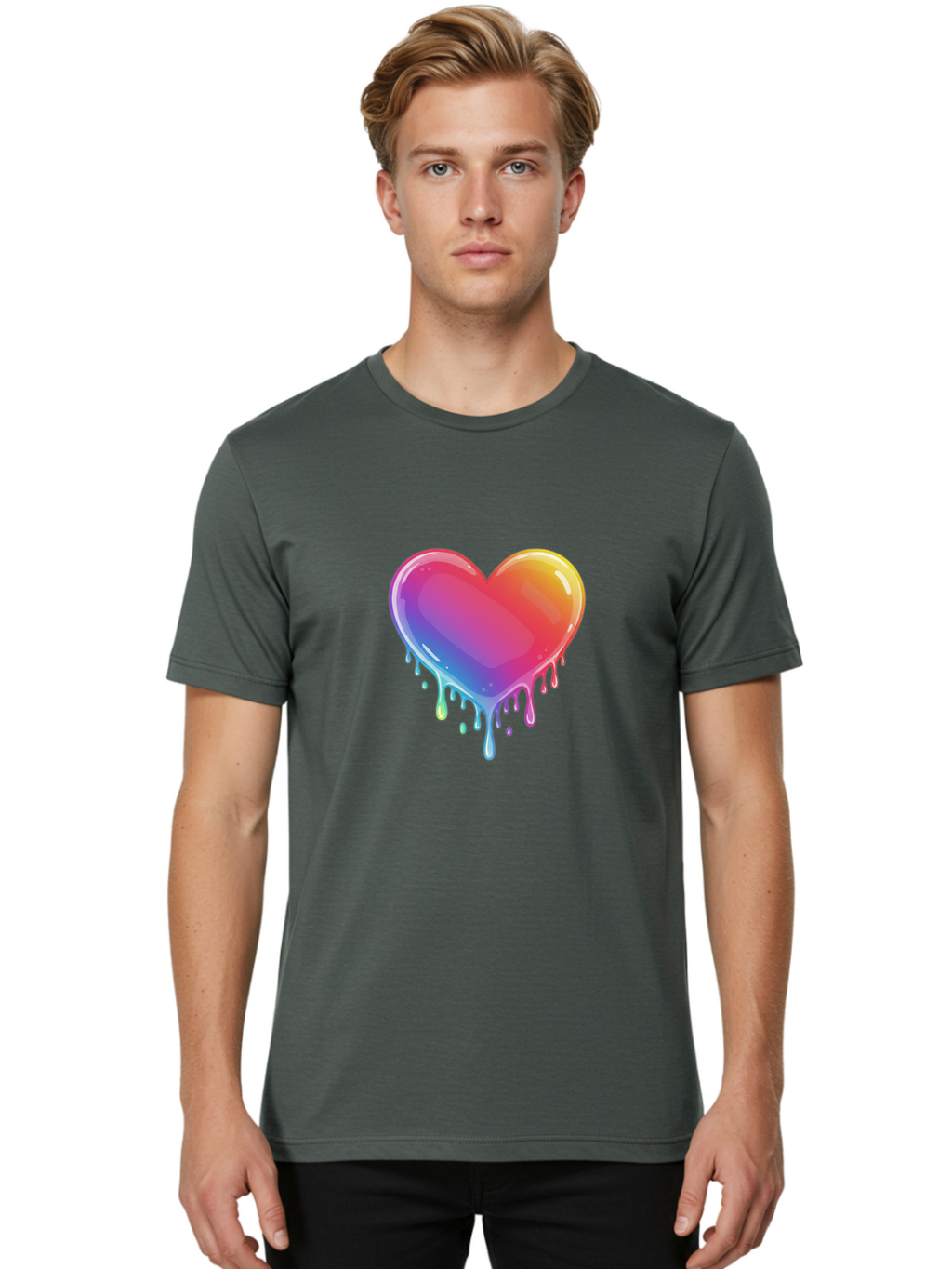 Melting-Heart-1 Men'S Graphic Tee, 100% Cotton, Comfortable Casual Summer Wear, Machine Washable, Vintage Camera, Old Camera, Antique Camera, Black Camera, Classic Photography, Photography Equipment, Nostalgic Device, Film Camera, Camera Art Baj574