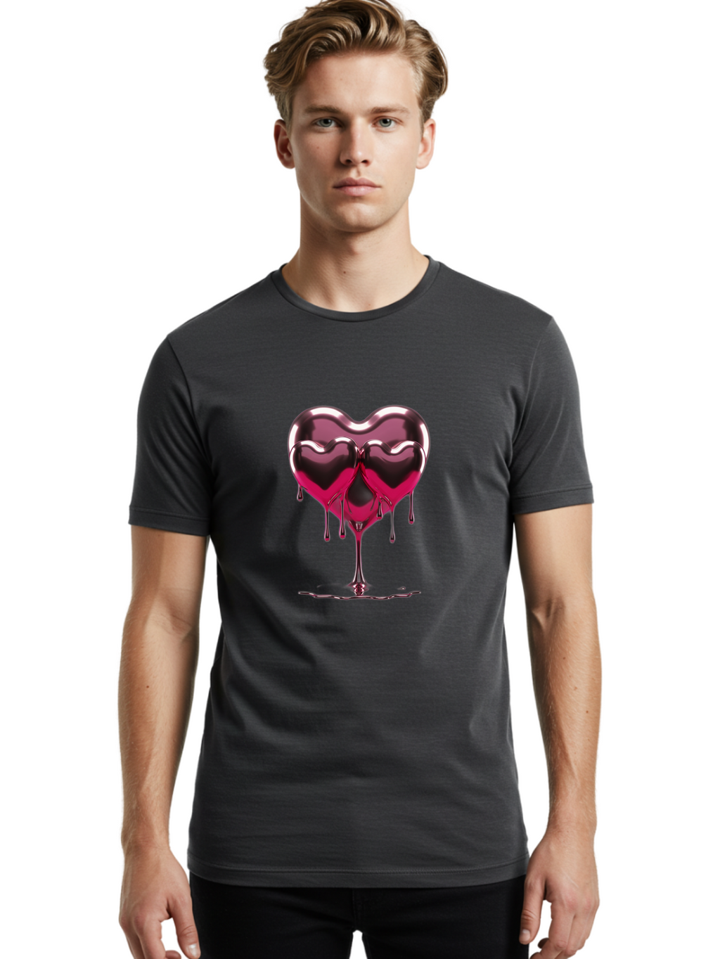 Melting-Heart-10 Men'S Graphic Tee, 100% Cotton, Comfortable Casual Summer Wear, Machine Washable, Vintage Camera, Old Camera, Antique Camera, Black Camera, Classic Photography, Photography Equipment, Nostalgic Device, Film Camera, Camera Art Baj575