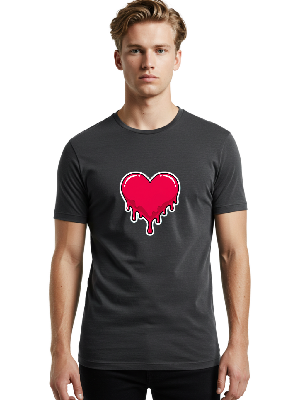 Melting-Heart-11 Men'S Graphic Tee, 100% Cotton, Comfortable Casual Summer Wear, Machine Washable, Vintage Camera, Old Camera, Antique Camera, Black Camera, Classic Photography, Photography Equipment, Nostalgic Device, Film Camera, Camera Art Baj576