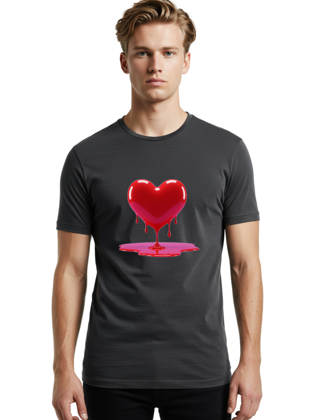 Melting-Heart-14 Men'S Graphic Tee, 100% Cotton, Comfortable Casual Summer Wear, Machine Washable, Vintage Camera, Old Camera, Antique Camera, Black Camera, Classic Photography, Photography Equipment, Nostalgic Device, Film Camera, Camera Art Baj579