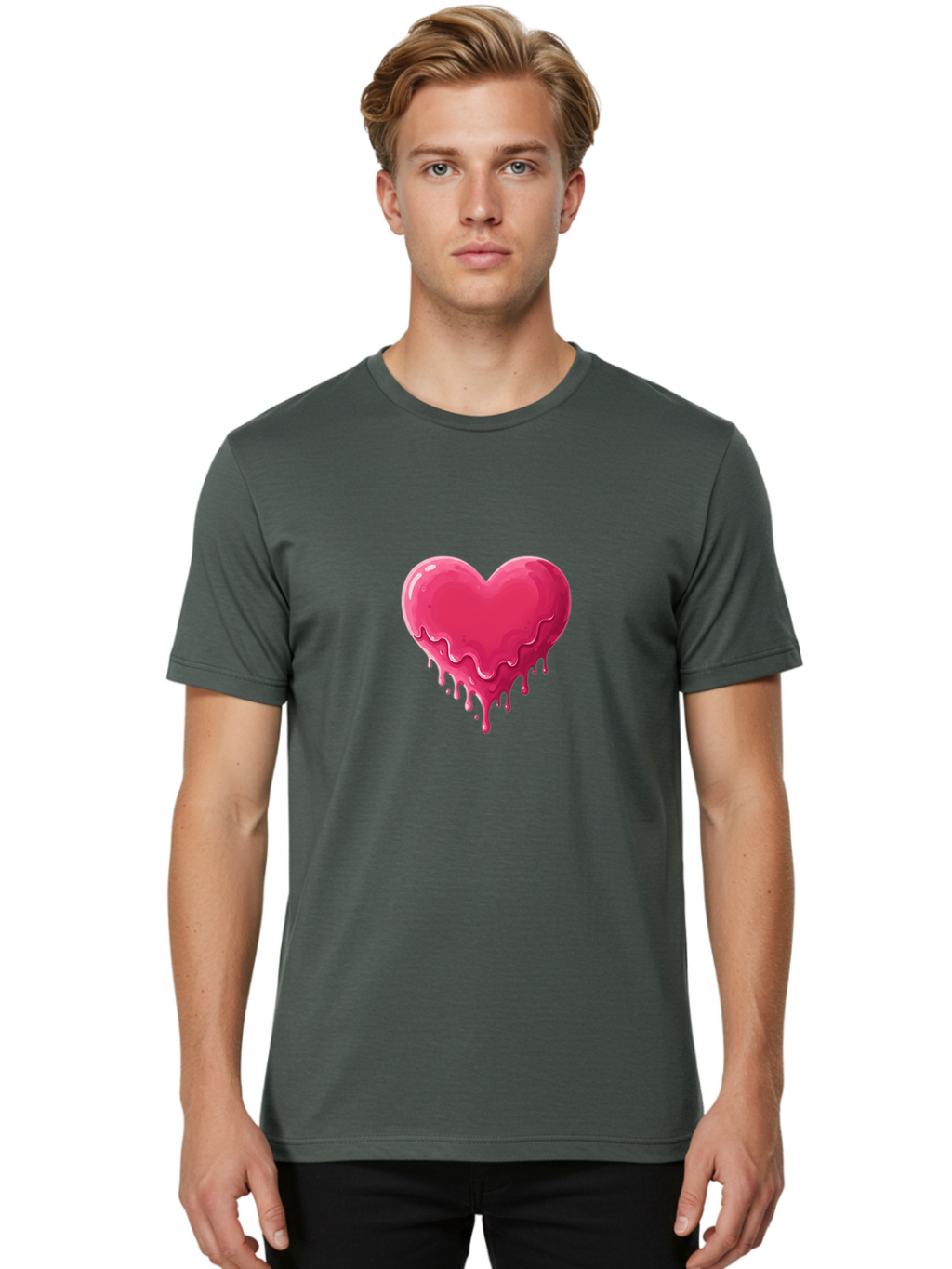Melting-Heart-2 Men'S Graphic Tee, 100% Cotton, Comfortable Casual Summer Wear, Machine Washable, Vintage Camera, Old Camera, Antique Camera, Black Camera, Classic Photography, Photography Equipment, Nostalgic Device, Film Camera, Camera Art Baj580