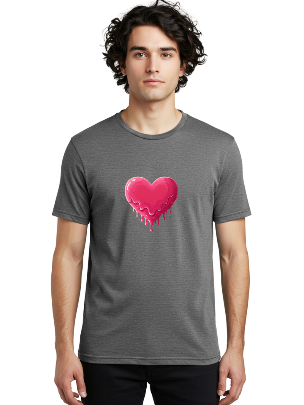 Melting-Heart-2 Men'S Graphic Tee, 100% Cotton, Comfortable Casual Summer Wear, Machine Washable, Vintage Camera, Old Camera, Antique Camera, Black Camera, Classic Photography, Photography Equipment, Nostalgic Device, Film Camera, Camera Art Baj580