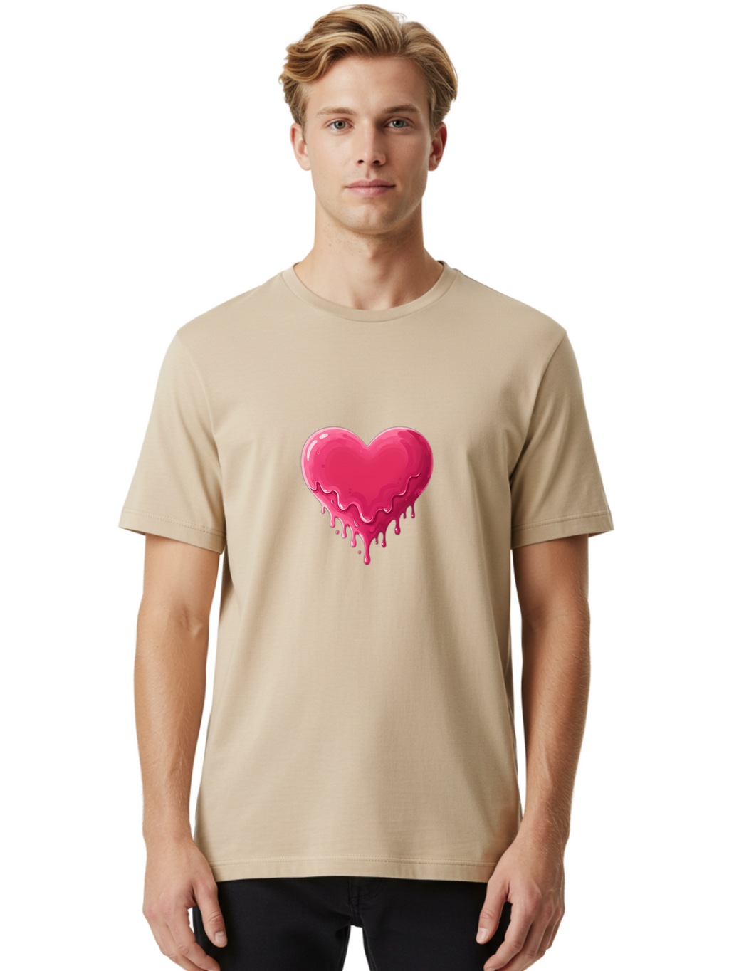 Melting-Heart-2 Men'S Graphic Tee, 100% Cotton, Comfortable Casual Summer Wear, Machine Washable, Vintage Camera, Old Camera, Antique Camera, Black Camera, Classic Photography, Photography Equipment, Nostalgic Device, Film Camera, Camera Art Baj580
