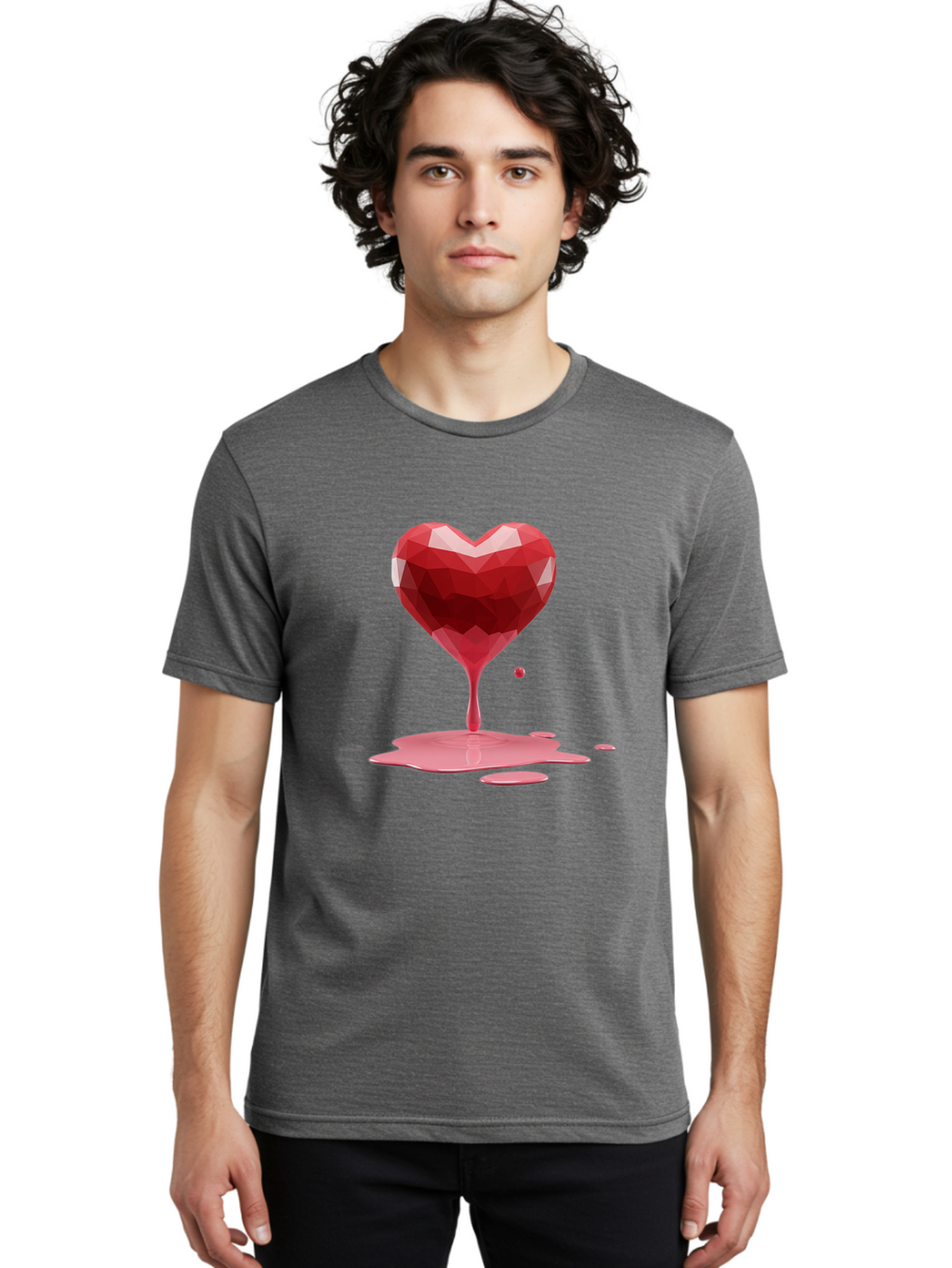 Melting-Heart-4 Men'S Graphic Tee, 100% Cotton, Comfortable Casual Summer Wear, Machine Washable, Vintage Camera, Old Camera, Antique Camera, Black Camera, Classic Photography, Photography Equipment, Nostalgic Device, Film Camera, Camera Art Baj582