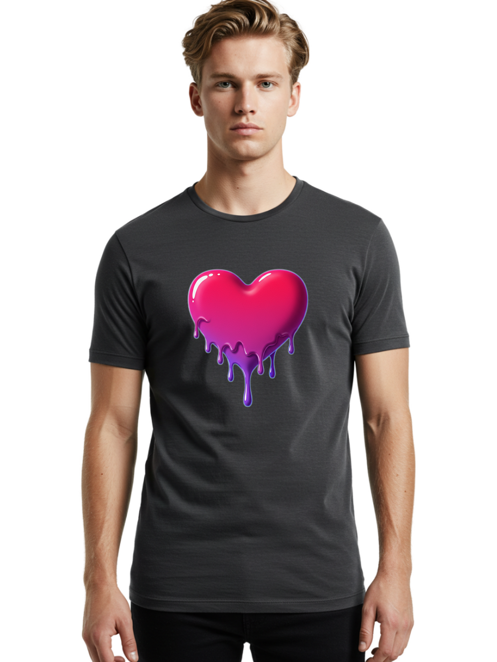 Melting-Heart-5 Men'S Graphic Tee, 100% Cotton, Comfortable Casual Summer Wear, Machine Washable, Vintage Camera, Old Camera, Antique Camera, Black Camera, Classic Photography, Photography Equipment, Nostalgic Device, Film Camera, Camera Art Baj583