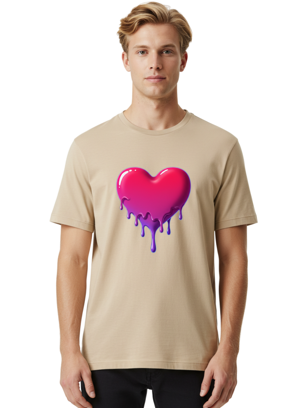 Melting-Heart-5 Men'S Graphic Tee, 100% Cotton, Comfortable Casual Summer Wear, Machine Washable, Vintage Camera, Old Camera, Antique Camera, Black Camera, Classic Photography, Photography Equipment, Nostalgic Device, Film Camera, Camera Art Baj583