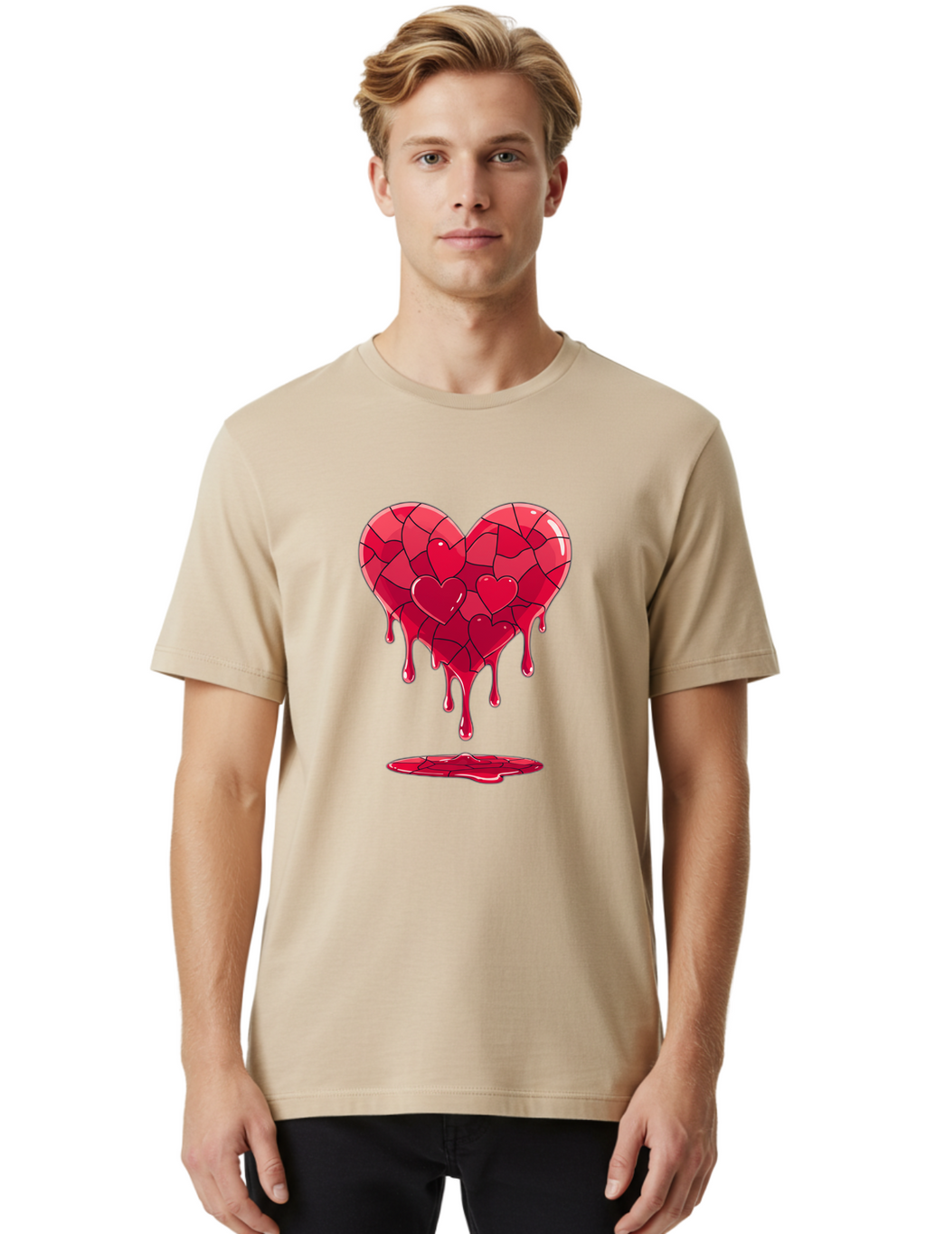 Melting-Heart-7 Men'S Graphic Tee, 100% Cotton, Comfortable Casual Summer Wear, Machine Washable, Vintage Camera, Old Camera, Antique Camera, Black Camera, Classic Photography, Photography Equipment, Nostalgic Device, Film Camera, Camera Art Baj585