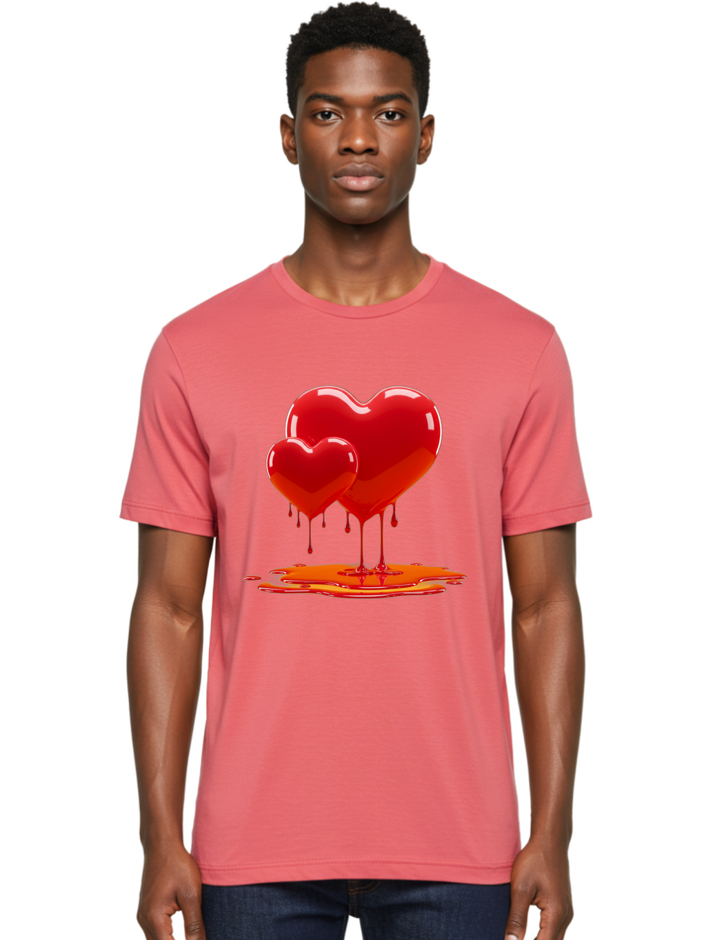 Melting-Heart-9 Men'S Graphic Tee, 100% Cotton, Comfortable Casual Summer Wear, Machine Washable, Vintage Camera, Old Camera, Antique Camera, Black Camera, Classic Photography, Photography Equipment, Nostalgic Device, Film Camera, Camera Art Baj587