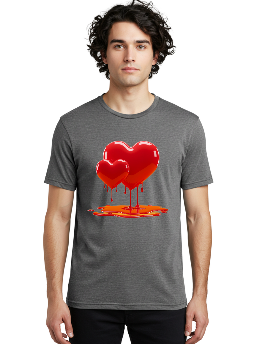 Melting-Heart-9 Men'S Graphic Tee, 100% Cotton, Comfortable Casual Summer Wear, Machine Washable, Vintage Camera, Old Camera, Antique Camera, Black Camera, Classic Photography, Photography Equipment, Nostalgic Device, Film Camera, Camera Art Baj587