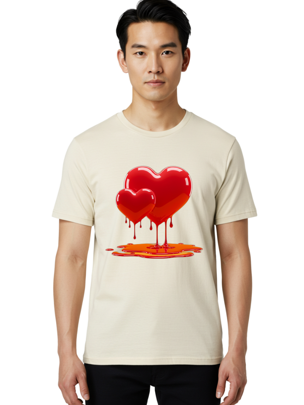 Melting-Heart-9 Men'S Graphic Tee, 100% Cotton, Comfortable Casual Summer Wear, Machine Washable, Vintage Camera, Old Camera, Antique Camera, Black Camera, Classic Photography, Photography Equipment, Nostalgic Device, Film Camera, Camera Art Baj587