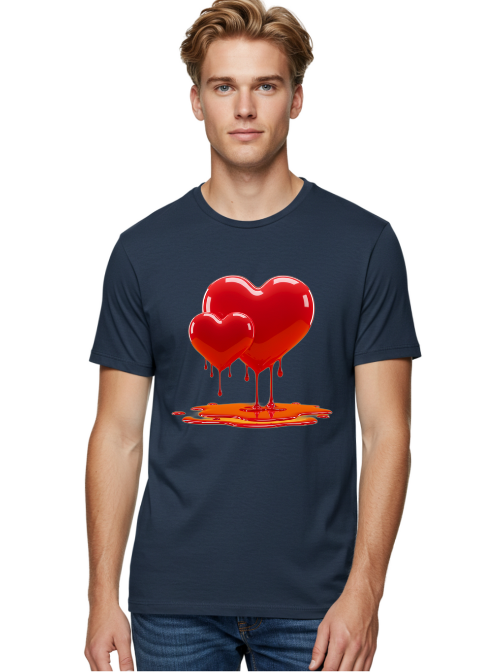 Melting-Heart-9 Men'S Graphic Tee, 100% Cotton, Comfortable Casual Summer Wear, Machine Washable, Vintage Camera, Old Camera, Antique Camera, Black Camera, Classic Photography, Photography Equipment, Nostalgic Device, Film Camera, Camera Art Baj587