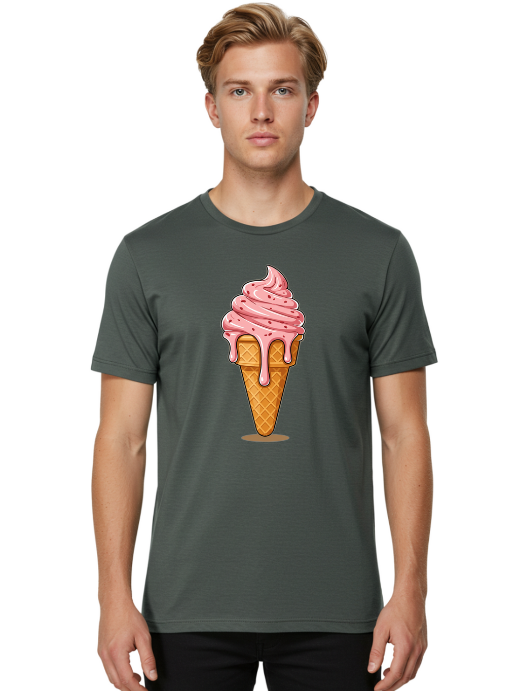 Melting-Ice-Cream Men'S Graphic Tee, 100% Cotton, Comfortable Casual Summer Wear, Machine Washable, Vintage Camera, Old Camera, Antique Camera, Black Camera, Classic Photography, Photography Equipment, Nostalgic Device, Film Camera, Camera Art Baj591