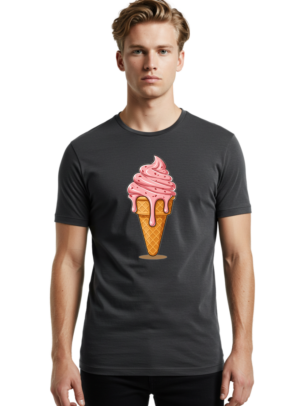 Melting-Ice-Cream Men'S Graphic Tee, 100% Cotton, Comfortable Casual Summer Wear, Machine Washable, Vintage Camera, Old Camera, Antique Camera, Black Camera, Classic Photography, Photography Equipment, Nostalgic Device, Film Camera, Camera Art Baj591