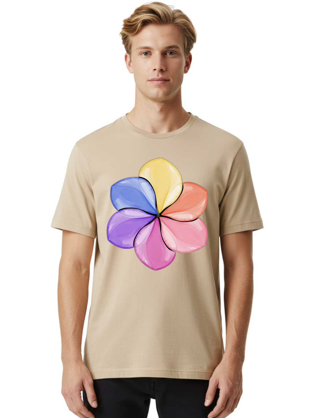 Multicolored-Flower Men'S Graphic Tee, 100% Cotton, Comfortable Casual Summer Wear, Machine Washable, Vintage Camera, Old Camera, Antique Camera, Black Camera, Classic Photography, Photography Equipment, Nostalgic Device, Film Camera, Baj595