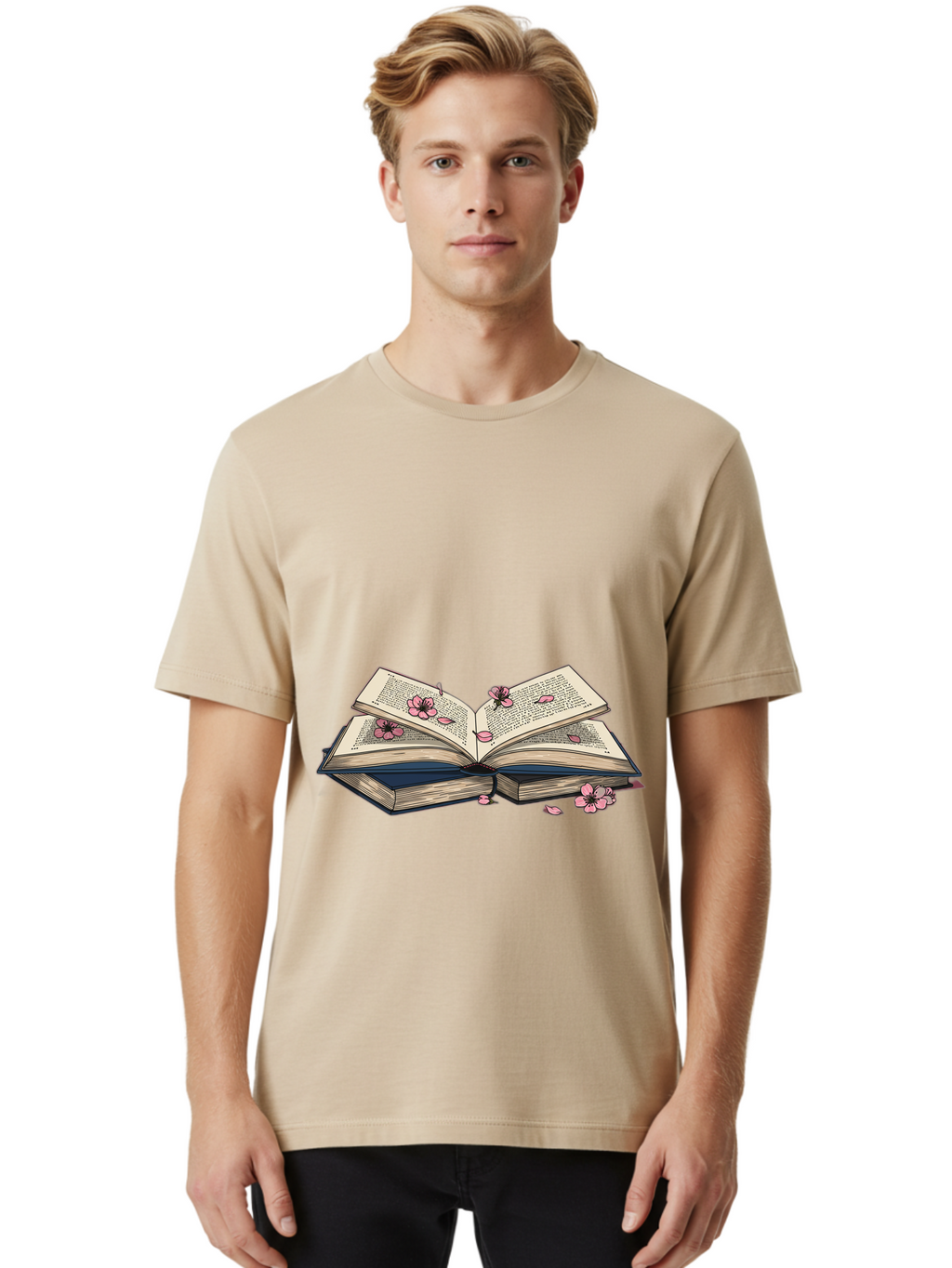 Open-Book-With-Flowers Men'S Graphic Tee, 100% Cotton, Comfortable Casual Summer Wear, Machine Washable, Vintage Camera, Old Camera, Antique Camera, Black Camera, Classic Photography, Photography Equipment, Nostalgic Device, Film Camera, Baj600