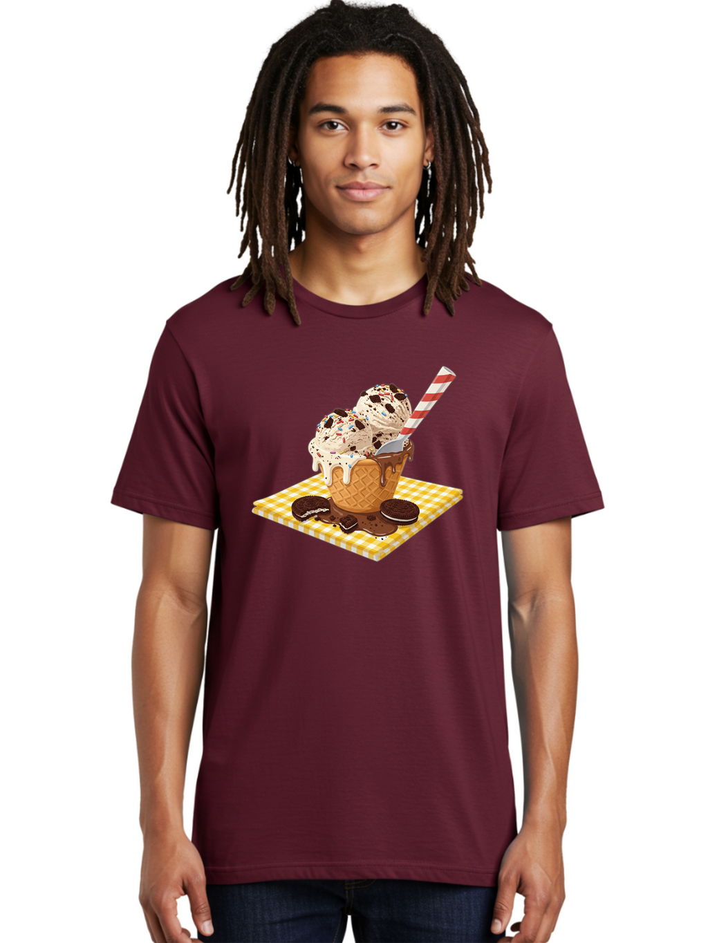 Oreo-Ice-Cream Men'S Graphic Tee, 100% Cotton, Comfortable Casual Summer Wear, Machine Washable, Vintage Camera, Old Camera, Antique Camera, Black Camera, Classic Photography, Photography Equipment, Nostalgic Device, Film Camera, Camera Art Baj605