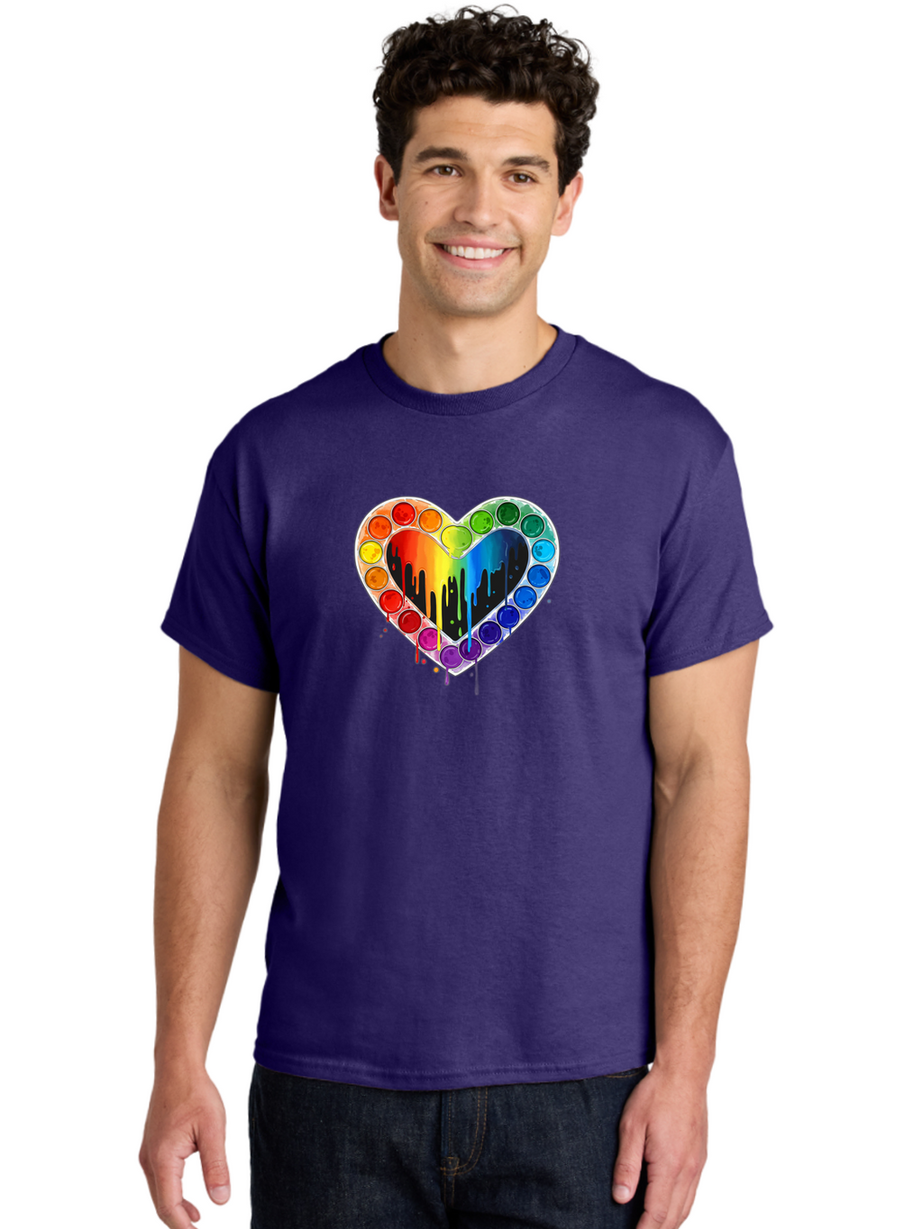 Paint-Palette-Heart Men'S Graphic Tee, 100% Cotton, Comfortable Casual Summer Wear, Machine Washable, Vintage Camera, Old Camera, Antique Camera, Black Camera, Classic Photography, Photography Equipment, Nostalgic Device, Film Camera, Baj607