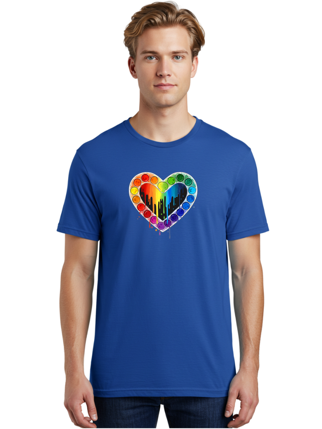Paint-Palette-Heart Men'S Graphic Tee, 100% Cotton, Comfortable Casual Summer Wear, Machine Washable, Vintage Camera, Old Camera, Antique Camera, Black Camera, Classic Photography, Photography Equipment, Nostalgic Device, Film Camera, Baj607