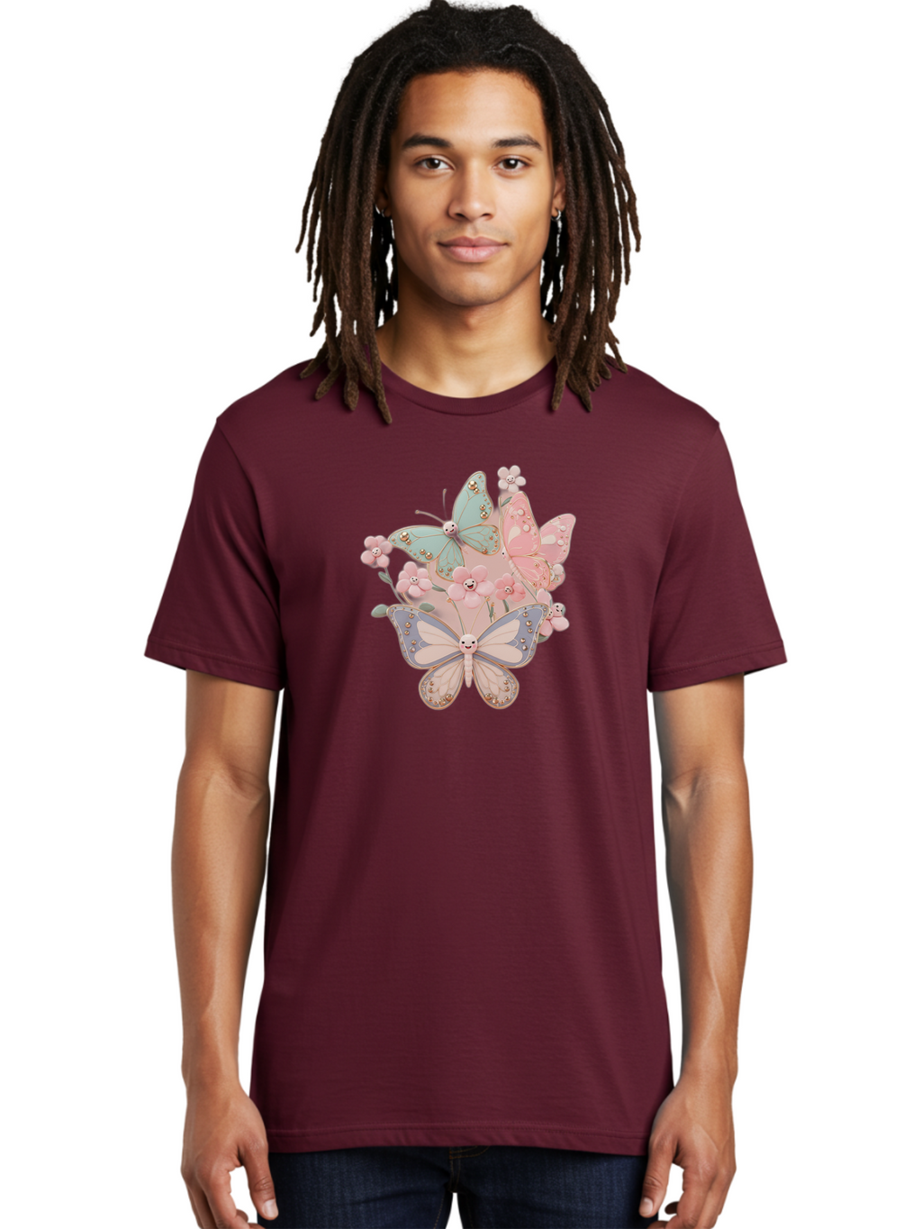 Pastel-Butterflies Men'S Graphic Tee, 100% Cotton, Comfortable Casual Summer Wear, Machine Washable, Vintage Camera, Old Camera, Antique Camera, Black Camera, Classic Photography, Photography Equipment, Nostalgic Device, Film Camera, Baj614