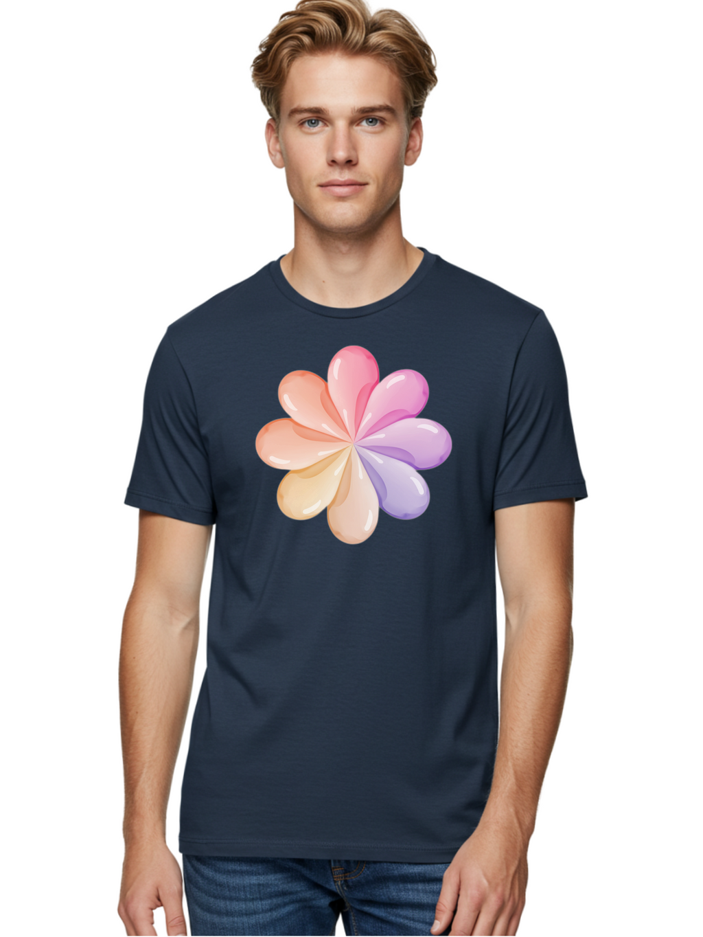 Pastel-Flower-1 Men'S Graphic Tee, 100% Cotton, Comfortable Casual Summer Wear, Machine Washable, Vintage Camera, Old Camera, Antique Camera, Black Camera, Classic Photography, Photography Equipment, Nostalgic Device, Film Camera, Camera Art Baj617