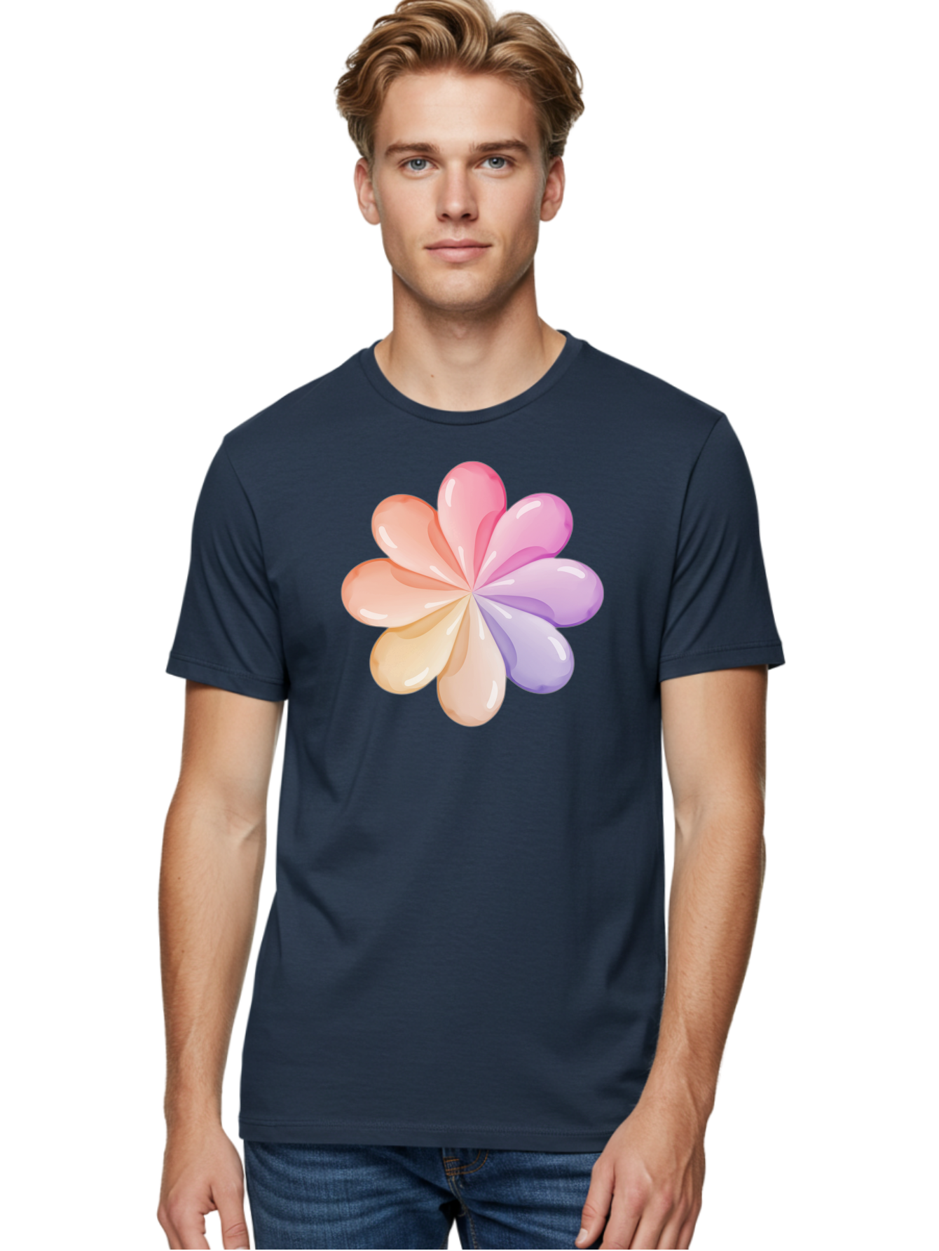 Pastel-Flower-1 Men'S Graphic Tee, 100% Cotton, Comfortable Casual Summer Wear, Machine Washable, Vintage Camera, Old Camera, Antique Camera, Black Camera, Classic Photography, Photography Equipment, Nostalgic Device, Film Camera, Camera Art Baj617