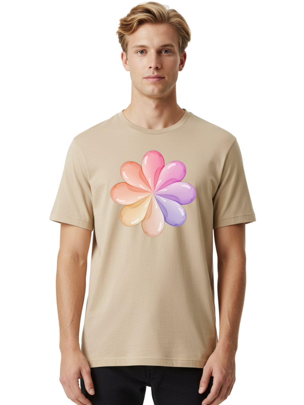 Pastel-Flower-1 Men'S Graphic Tee, 100% Cotton, Comfortable Casual Summer Wear, Machine Washable, Vintage Camera, Old Camera, Antique Camera, Black Camera, Classic Photography, Photography Equipment, Nostalgic Device, Film Camera, Camera Art Baj617