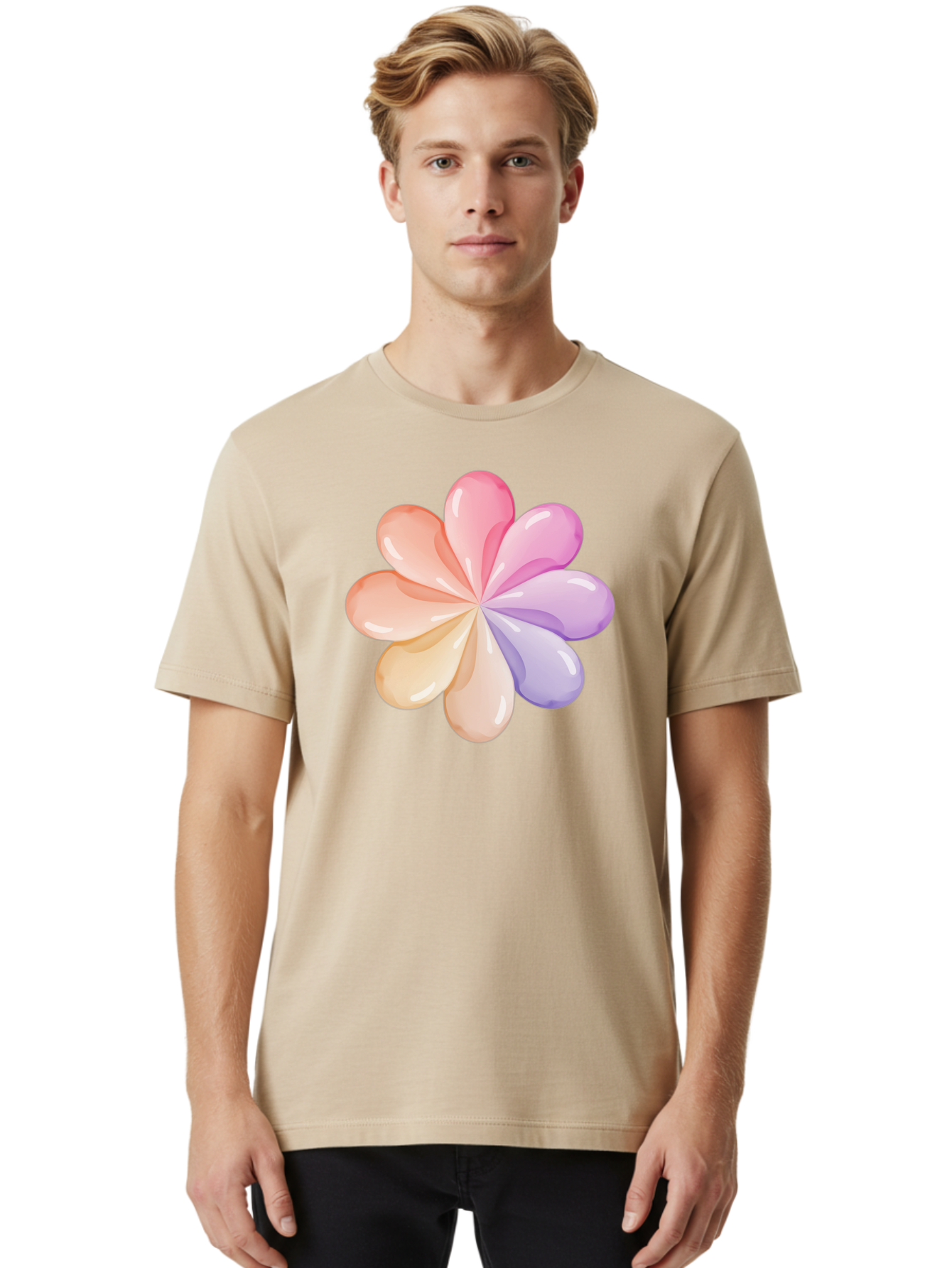 Pastel-Flower-1 Men'S Graphic Tee, 100% Cotton, Comfortable Casual Summer Wear, Machine Washable, Vintage Camera, Old Camera, Antique Camera, Black Camera, Classic Photography, Photography Equipment, Nostalgic Device, Film Camera, Camera Art Baj617