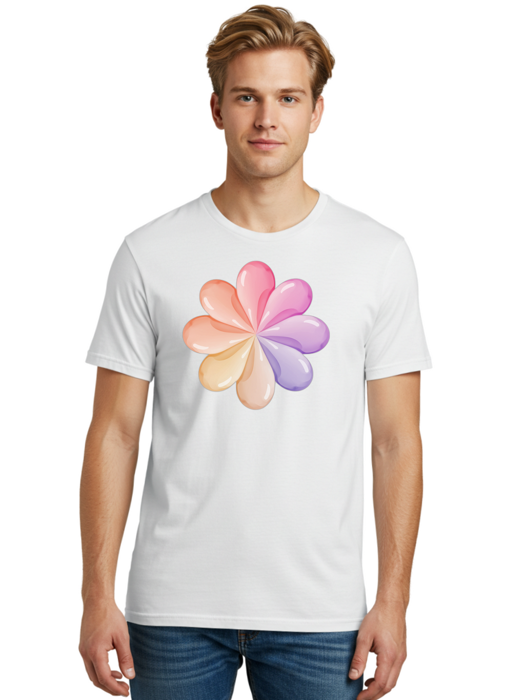 Pastel-Flower-1 Men'S Graphic Tee, 100% Cotton, Comfortable Casual Summer Wear, Machine Washable, Vintage Camera, Old Camera, Antique Camera, Black Camera, Classic Photography, Photography Equipment, Nostalgic Device, Film Camera, Camera Art Baj617