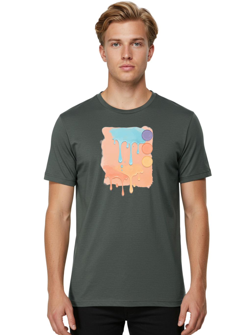 Pastel-Paint-Splash Men'S Graphic Tee, 100% Cotton, Comfortable Casual Summer Wear, Machine Washable, Vintage Camera, Old Camera, Antique Camera, Black Camera, Classic Photography, Photography Equipment, Nostalgic Device, Film Camera, Baj619