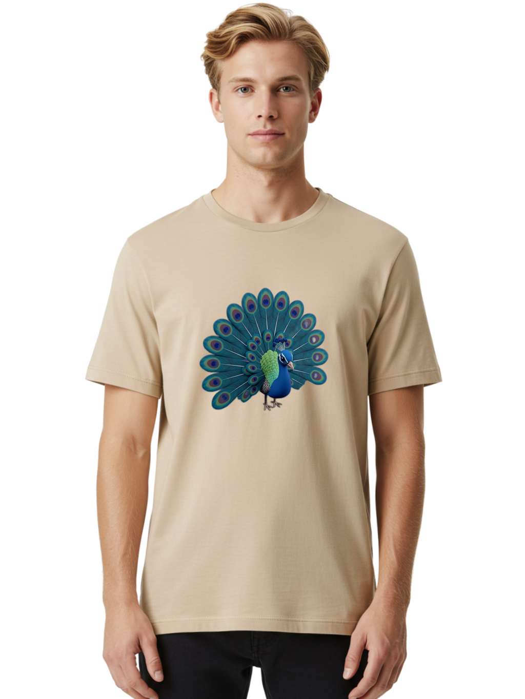 Peacock-2 Men'S Graphic Tee, 100% Cotton, Comfortable Casual Summer Wear, Machine Washable, Vintage Camera, Old Camera, Antique Camera, Black Camera, Classic Photography, Photography Equipment, Nostalgic Device, Film Camera, Camera Art Baj621