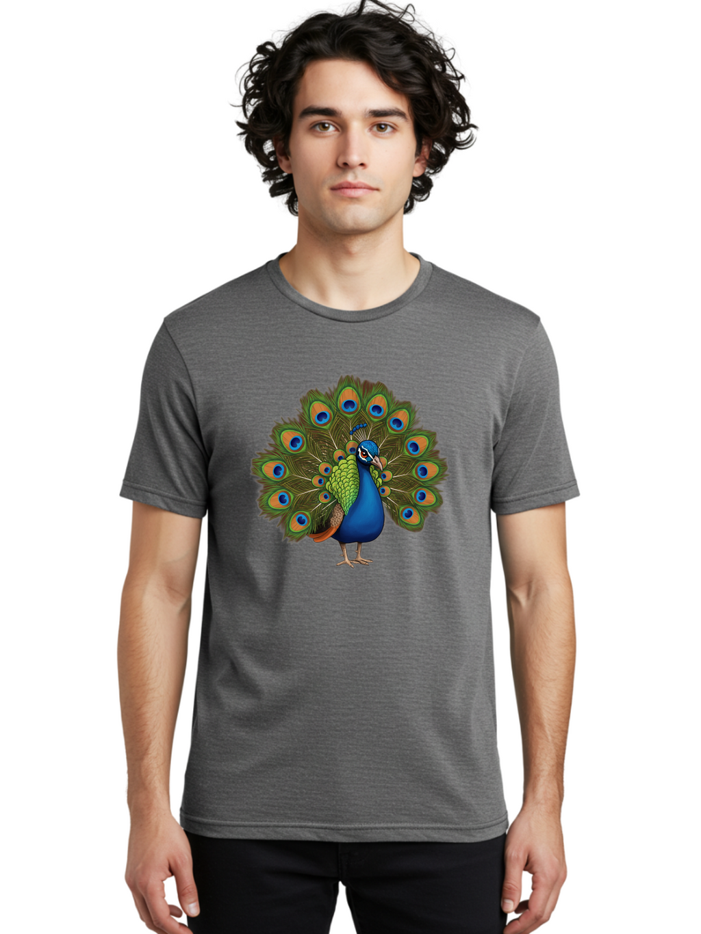 Peacock-3 Men'S Graphic Tee, 100% Cotton, Comfortable Casual Summer Wear, Machine Washable, Vintage Camera, Old Camera, Antique Camera, Black Camera, Classic Photography, Photography Equipment, Nostalgic Device, Film Camera, Camera Art Baj622
