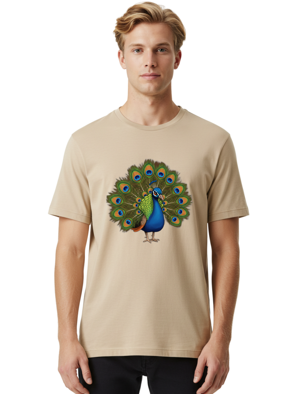 Peacock-3 Men'S Graphic Tee, 100% Cotton, Comfortable Casual Summer Wear, Machine Washable, Vintage Camera, Old Camera, Antique Camera, Black Camera, Classic Photography, Photography Equipment, Nostalgic Device, Film Camera, Camera Art Baj622