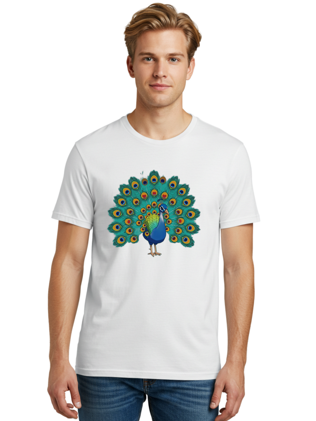 Peacock-4 Men'S Graphic Tee, 100% Cotton, Comfortable Casual Summer Wear, Machine Washable, Vintage Camera, Old Camera, Antique Camera, Black Camera, Classic Photography, Photography Equipment, Nostalgic Device, Film Camera, Camera Art Baj623