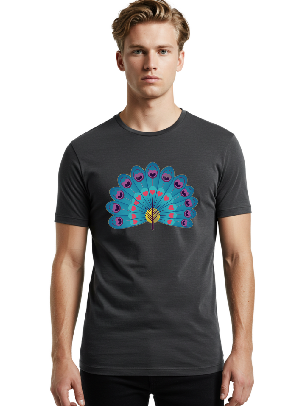 Peacock-Feather Men'S Graphic Tee, 100% Cotton, Comfortable Casual Summer Wear, Machine Washable, Vintage Camera, Old Camera, Antique Camera, Black Camera, Classic Photography, Photography Equipment, Nostalgic Device, Film Camera, Camera Art Baj628