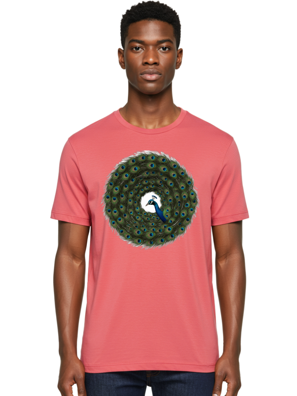 Peacock-Feathers-1 Men'S Graphic Tee, 100% Cotton, Comfortable Casual Summer Wear, Machine Washable, Vintage Camera, Old Camera, Antique Camera, Black Camera, Classic Photography, Photography Equipment, Nostalgic Device, Film Camera, Baj629