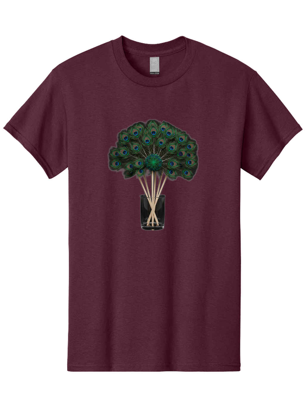 Peacock-Feathers-In-Vase Men'S Graphic Tee, 100% Cotton, Comfortable Casual Summer Wear, Machine Washable, Vintage Camera, Old Camera, Antique Camera, Black Camera, Classic Photography, Photography Equipment, Nostalgic Device, Film Camera, Baj631